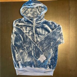 Ardene blue Zip Up Sweater Luxurious Velvet Texture